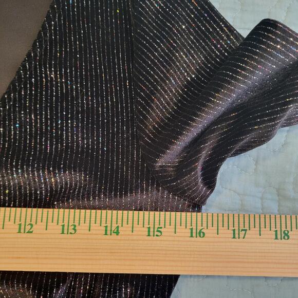 Trixxi black glitter long-sleeve V-neck wrap dress. Women's SM - Picture 9 of 9